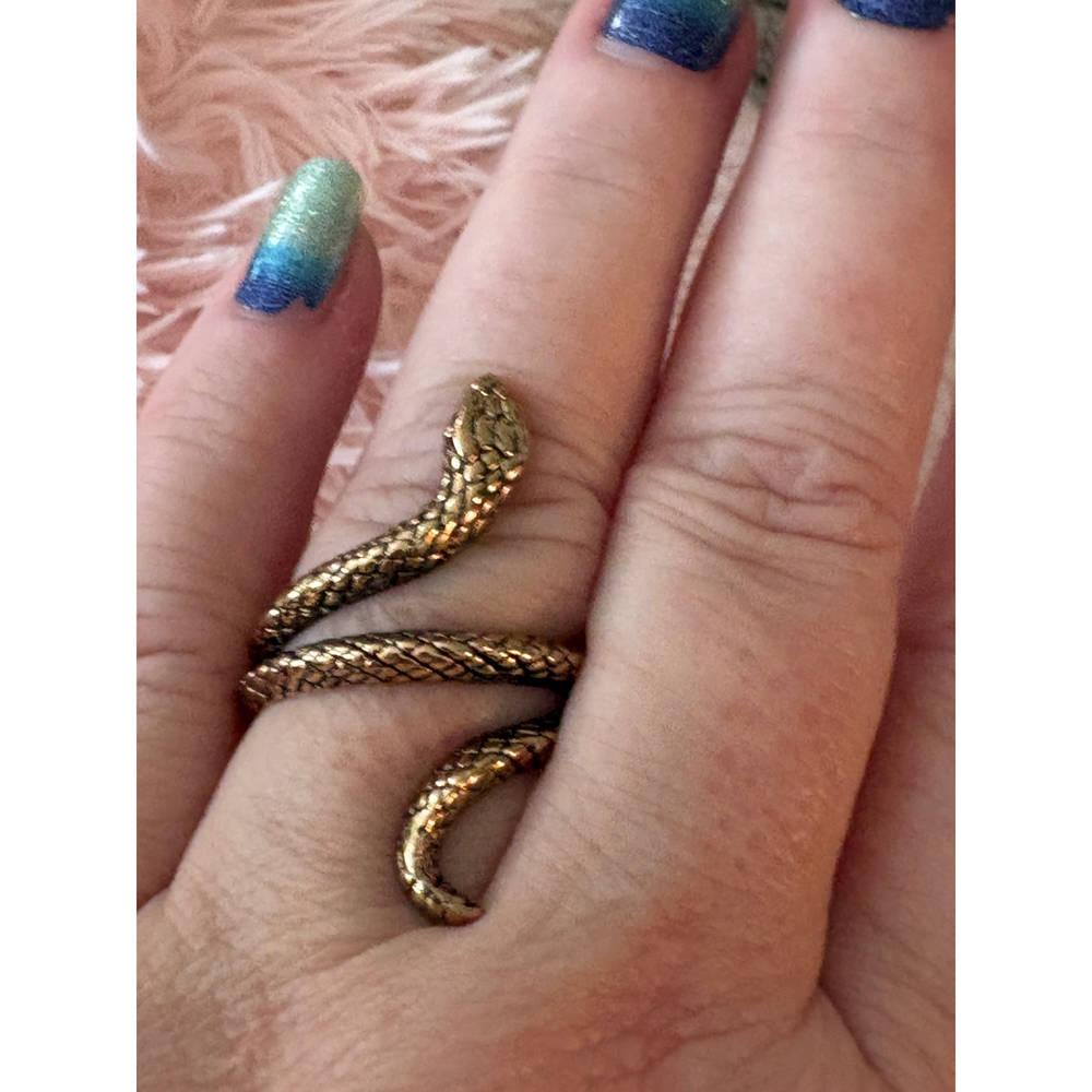 Ellie Vail Chic Gold Snake Wrap Cocktail Ring - Boho - Picture 2 of 8